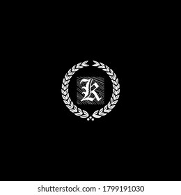 K letter logo emblem design on black background.K letter logo for fashion design
