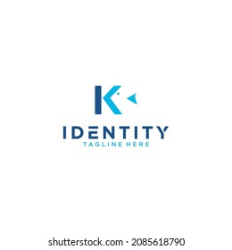 K letter logo fish vector design modern