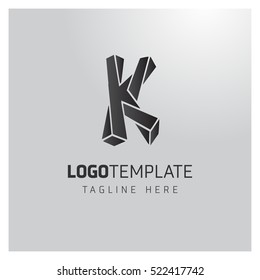 K letter logo formed by twisted lines. Twist Idea logo,Idea logo,Vector Logo Template, vector design template elements for your application or corporate identity