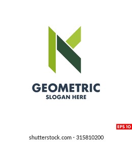 K Letter Logo. Geometric triangle mosaic pattern element isolated on white. Universal business identity element. vector illustration