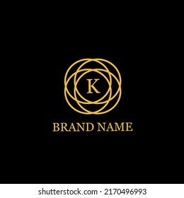 K letter logo. Gold Letter Design Vector with Luxury Gold Color and Monogram Design. Elegant Logo.