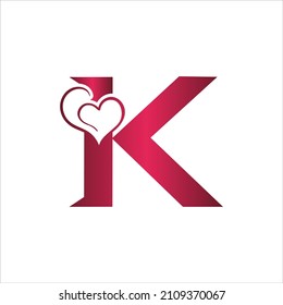 K Letter Logo Heart Icon Happy Stock Vector (Royalty Free) 2109370067