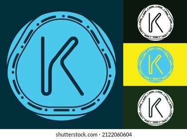 K letter logo and icon design template