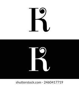 K letter logo, Letter K logo, K letter icon Design black background. Luxury K letter 