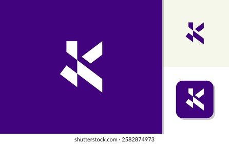 K letter logo icon design simple