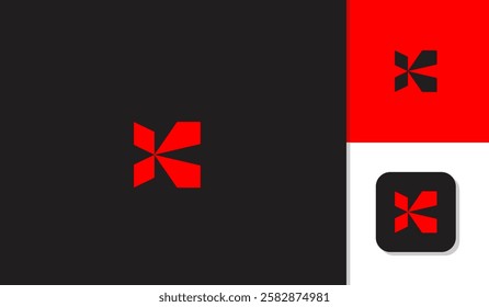 K letter logo icon design simple