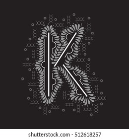 K letter logo icon design with semicircles elements. Initial monogram letter K for your design