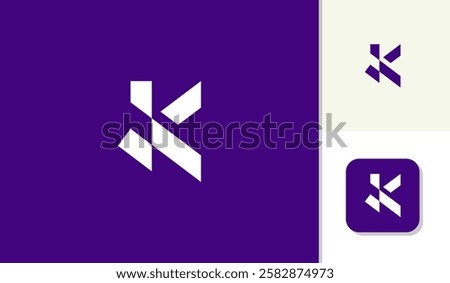 K letter logo icon design simple