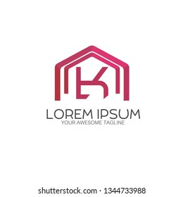 k Letter Logo Icon half 