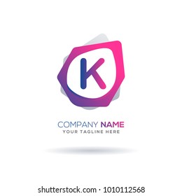 K Letter logo icon. Modern full color gradation design with unique shape for creative use. Vector illustration
