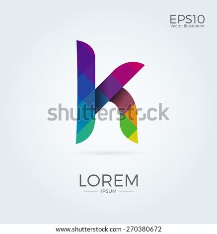 K Letter Logo Icon Mosaic Pattern Design template Element