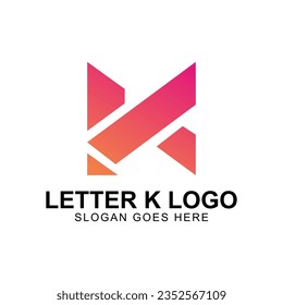 K Letter Logo Icon Pink gradient Design template Element vector art