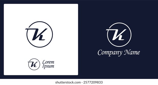 K Letter Logo and icon with stylized circle, editable vector