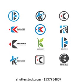 k letter logo icon vector design template