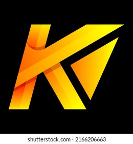 k letter logo initial gradient colorful