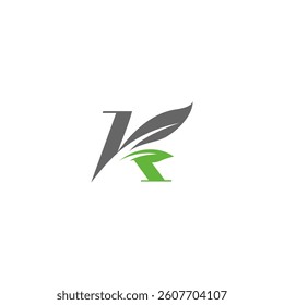 K Letter logo with leaf simple and powerfull brand