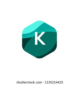 K Letter Logo With Low poly
