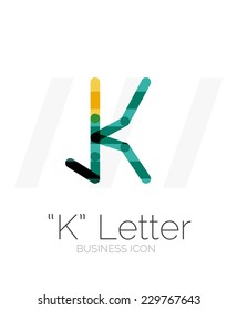 K letter logo, minimal line design, business icon