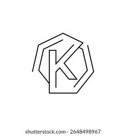 K letter logo with minimalist and modern typography design