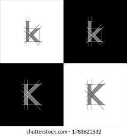 K letter logo monogram design