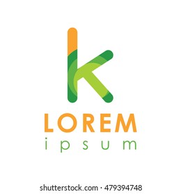 k letter logo. multicolor