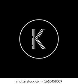 K letter logo with nice black background.K letter icon.