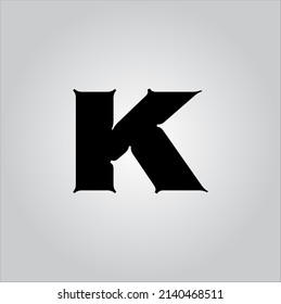 Logo de la letra K con fondo blanco gradiente agradable. Icono de letra K. K.