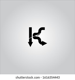 K letter logo with nice white background.K letter icon.