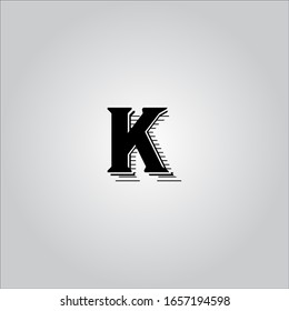K letter logo with nice white background.K letter icon.