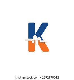 K Letter logo on pulse concept creative template design