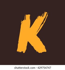 K letter logo painted with a brush. 