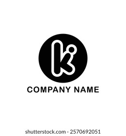 K letter logo premium and unique logo vector logo, k rounded