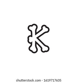 K letter logo shape bone