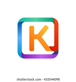 K letter logo in square. 