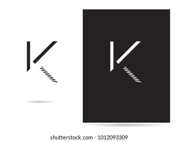 K letter logo stroke design vector template