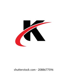 K letter logo with swoosh vector Free monogram k