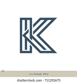 K Letter Logo Template Illustration Design. Vector EPS 10.