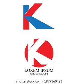 K Letter Logo Template vector icon illustration design