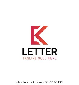 K letter logo template in vector simple and modern