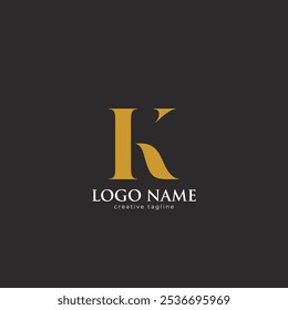 K letter logo, k, letter, text, initial, type fully editable vector template