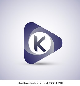 K letter logo in the triangle shape, font icon, Vector design template elements for your application or company identity.