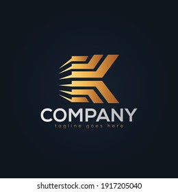 K Letter Logo Type Monogram Gold Logo Design