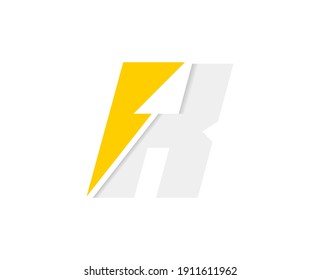 K-Brief-Logo, Vektorgrafik mit Blitzleistensymbol