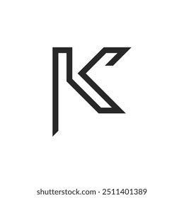 Vetor do logotipo da letra K. A simplicidade do conceito do logotipo da letra K. Modelo de logotipo para sua empresa.