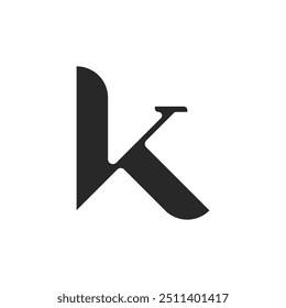 Vetor do logotipo da letra K. A simplicidade do conceito do logotipo da letra K. Modelo de logotipo para sua empresa.