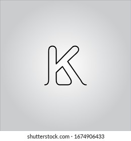 K-Brief-Logo auf weißem Hintergrund.Das schöne schwarze Buchstaben-Logo.Das Briefdesign.