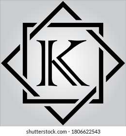 Logo de la letra K con fondo blanco.Icono de la letra negra.Este es el logo de la compañía.