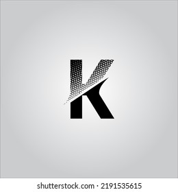Logo de la letra K. Logo de K Letter con fondo blanco. Este es el logo de una carta negra. Usar el logotipo de moda estilista. Diseño decorativo.