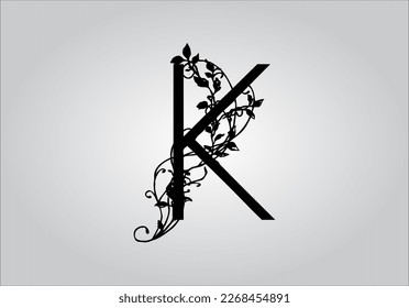 Logo de la letra K. Logo de la letra K con fondo blanco. Este es el logo de una carta negra. Usar el logotipo de moda estilista. Diseño decorativo.