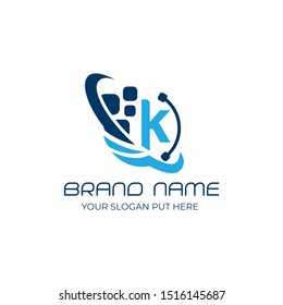 K Letter logo/identity design template vector eps for use technology brand 